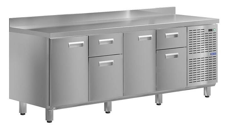 Стол холодильный KAYMAN КСХ-1414/60 (2 двери, 4 ящика)