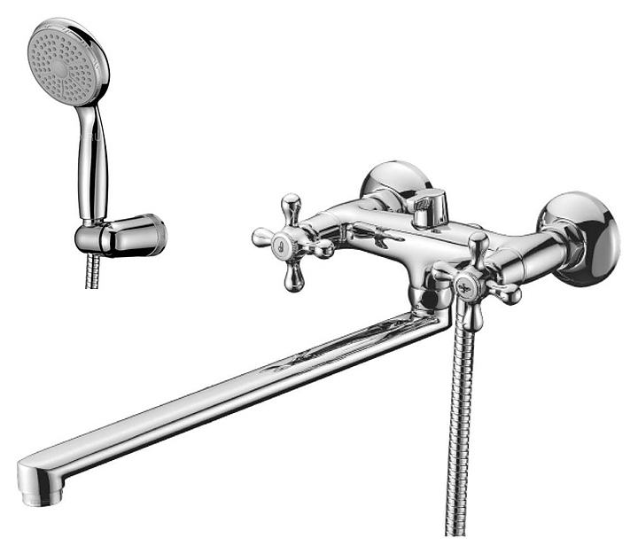Смеситель для ванны и душа LEMARK Standart LM2112C универсальный, с плоским изливом, хром