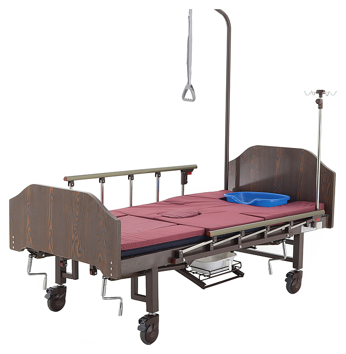 Кровать медицинская механическая Med-Mos YG-5 (ММ-5124Н-01) с РУ