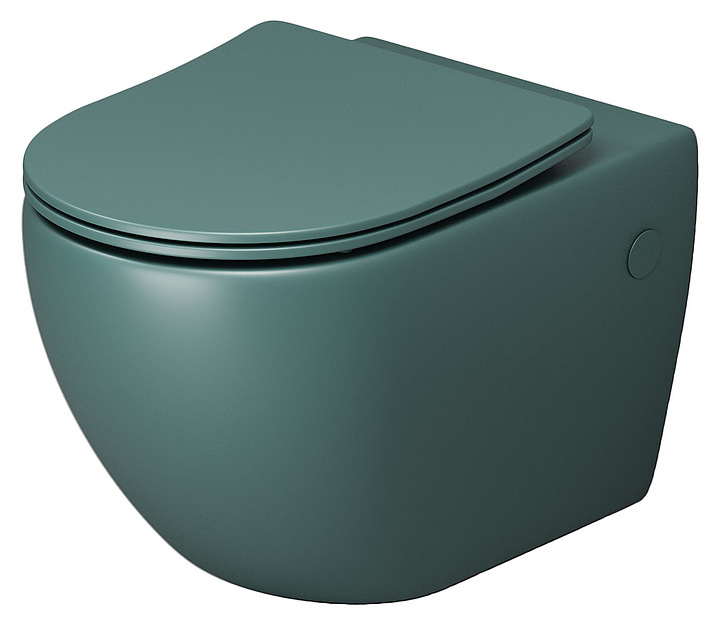 Унитаз подвесной с крышкой-сиденьем Grossman Color GR-4411OLMS зеленый матовый