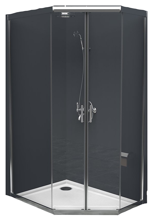 Уголок душевой BelBagno UNO-195-PH-2-120/90-C-Cr 120x90x195 см, прозрачное стекло