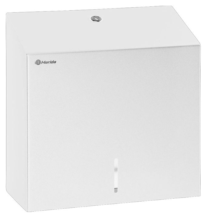 Диспенсер листовых бумажных полотенец Merida STELLA R MAXI WHITE ASB101.R V-сложение (нерж. сталь) белый