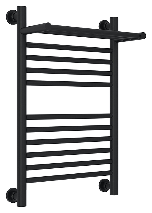 Полотенцесушитель водяной Сунержа Богема с полкой+ 60x40 см матовый черный