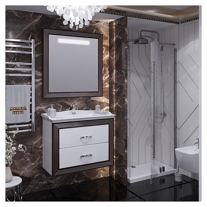 Гарнитур подвесной OPADIRIS Карат 80, 3 предмета, белый глянец / серебро