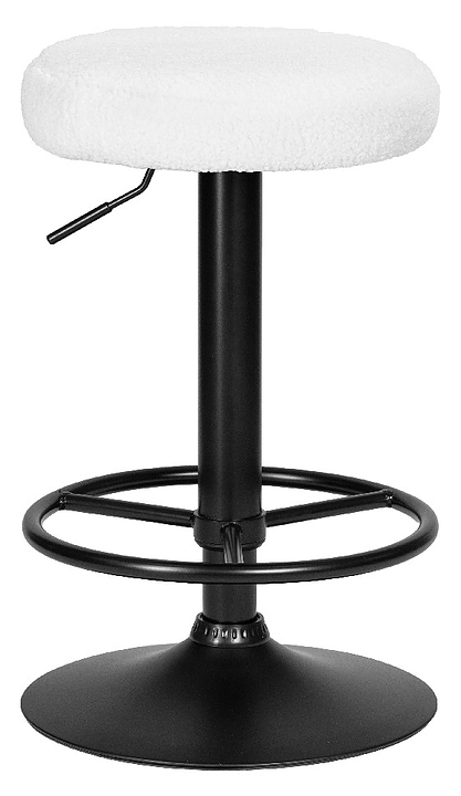 Табурет барный DOBRIN LM-5038 TEDDY BLACK (белый букле)