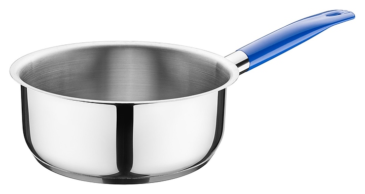 Сотейник MGSteel 79192 3 л d=20 см h=9 см (нерж. сталь) с синей ручкой (винил)