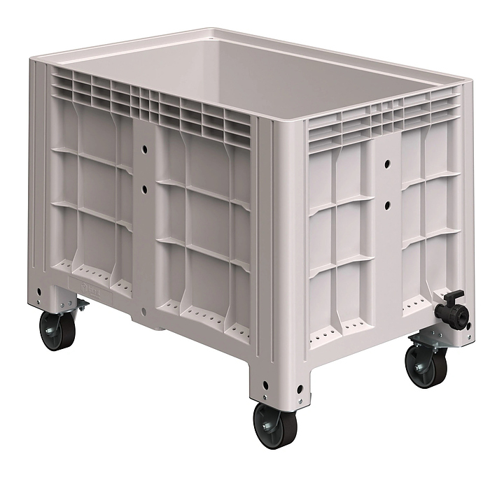Контейнер iPlast iBOX 11.602 1200х800х920 мм на колесах, с краном, светло-серый