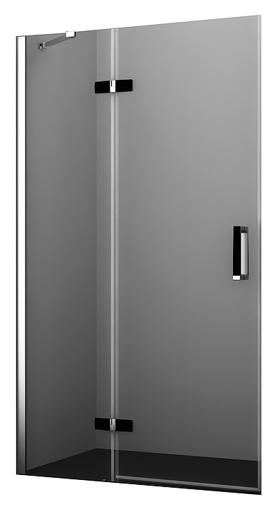 Дверь душевая Wasserkraft Aller 10H05LBLACK MATT 120х200 см, левая, в нишу, распашная, серебристый профиль