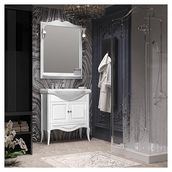 Гарнитур напольный OPADIRIS Брунелла 80, 4 предмета, белый матовый