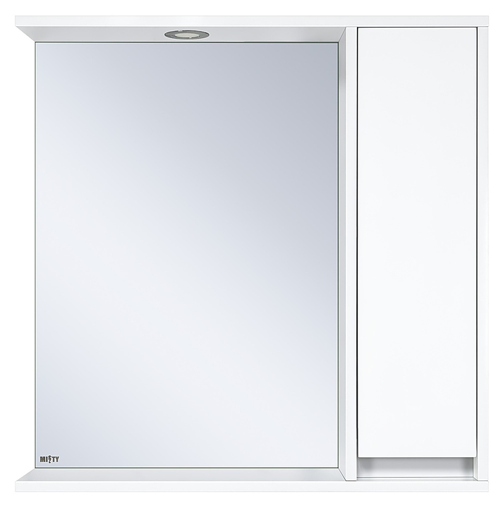 Шкаф зеркальный Misty Алиса-75 71,5х72 см с подсветкой, правый, белый