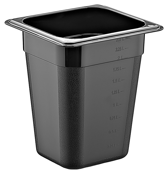 Гастроемкость Gastroplast GNPP-16200/B 1/6-200 (176х162х200) 2,5 л полипропилен черная