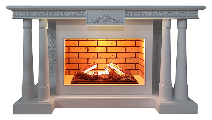 Камин Glenrich Рояль Deluxe Hota 3D белая эмаль