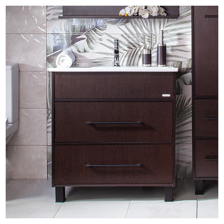 Тумба под раковину БРИКЛАЕР Чили 80 см напольная, венге