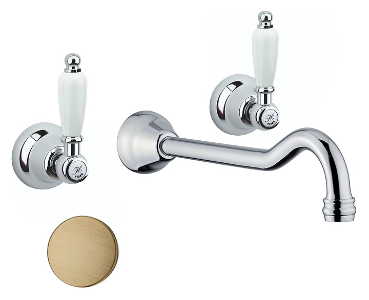 Смеситель для раковины настенный встраиваемый Fiore Coloniale 02ZZ0636 на 3 отверстия, бронза