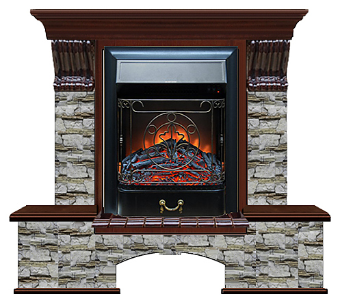 Камин Glenrich Бостон К Majestic BL Алтай красное дерево