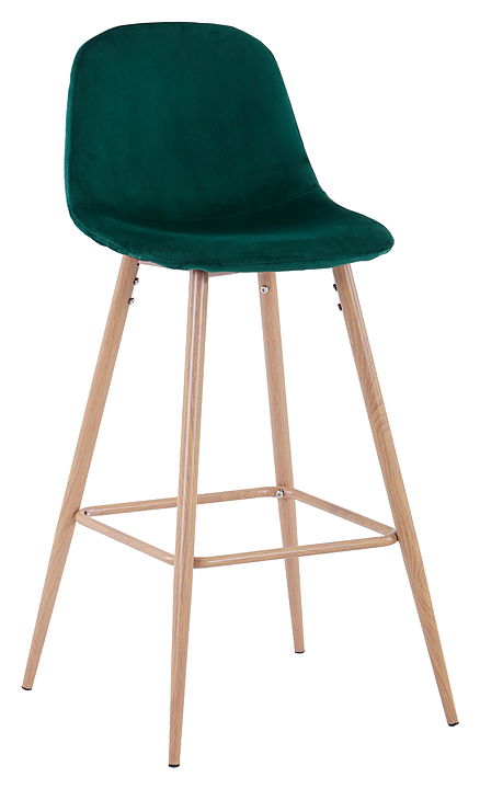 Стул Stool Group барный Валенсия велюр зеленый ножки цвет дерево