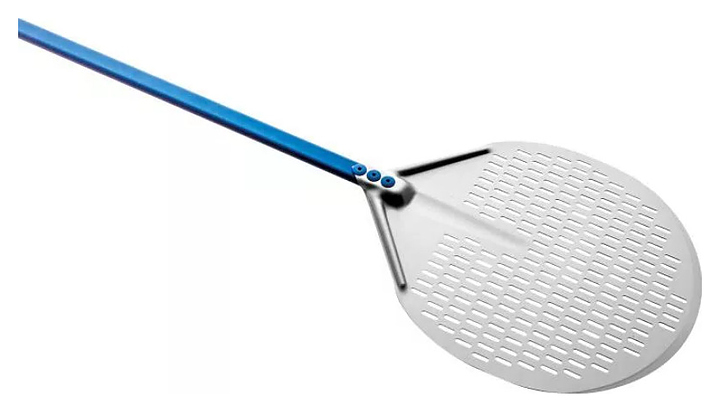 Лопата для пиццы перфорированная GiMetal A-41F Azzurra d=41 см l=150 см (алюминий)