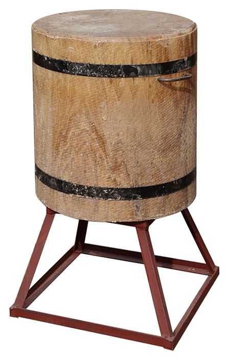 Колода разрубочная Luxstahl 350-390х450-500 мм+300 мм сварная, подставка, дуб