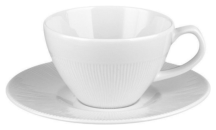 Чайная пара Noble Neo Silk 306614А 300 мл (фарфор) белая