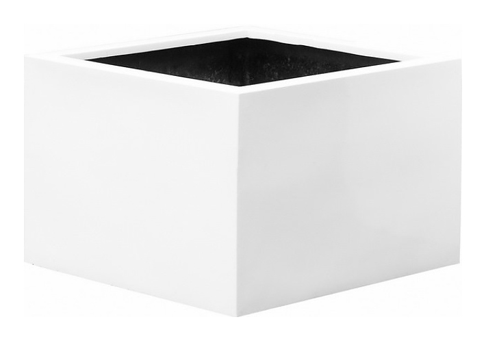 Кашпо Pottery Pots Jumbo middle high (110х110х70 см) среднее, белое глянцевое