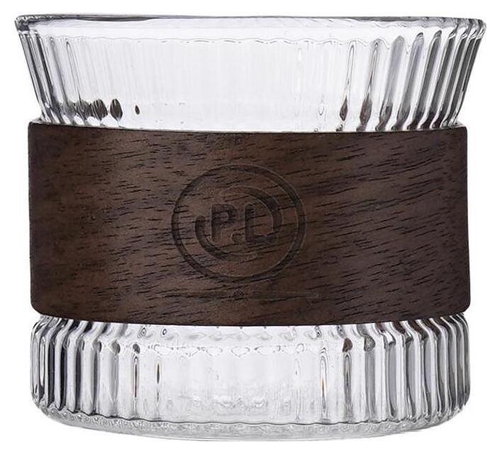 Чашка кофейная P.L. Barbossa Barista S0594 Japanese Style Optic 200 мл d=7,5 см h=6,5 см (стекло) с деревянной вставкой