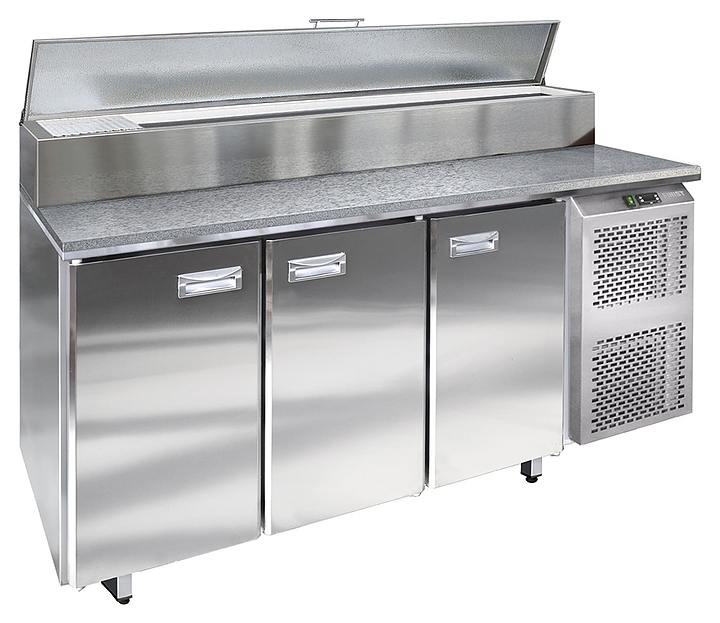 Стол холодильный для пиццы Finist СХСпцг-800-3 (боковой холодильный агрегат) с гранитной столешницей