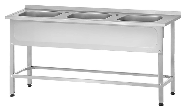 Ванна моечная Mecon Norma Ral ВМЦн 1800х600х860 мм (3 м/о 500х400х250 мм) ножка профильная