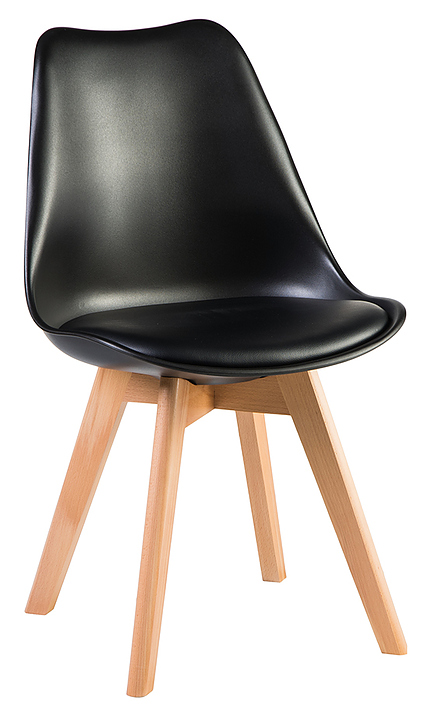 Стул обеденный DOBRIN 635PP-LMZL-N JERRY SOFT (черный, светлый бук) 4 шт.