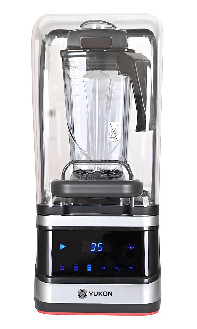 Блендер барный с шумоизоляционным колпаком Yukon YBB-25MK 1.68 кВт 2.5 л, черный, серебристый