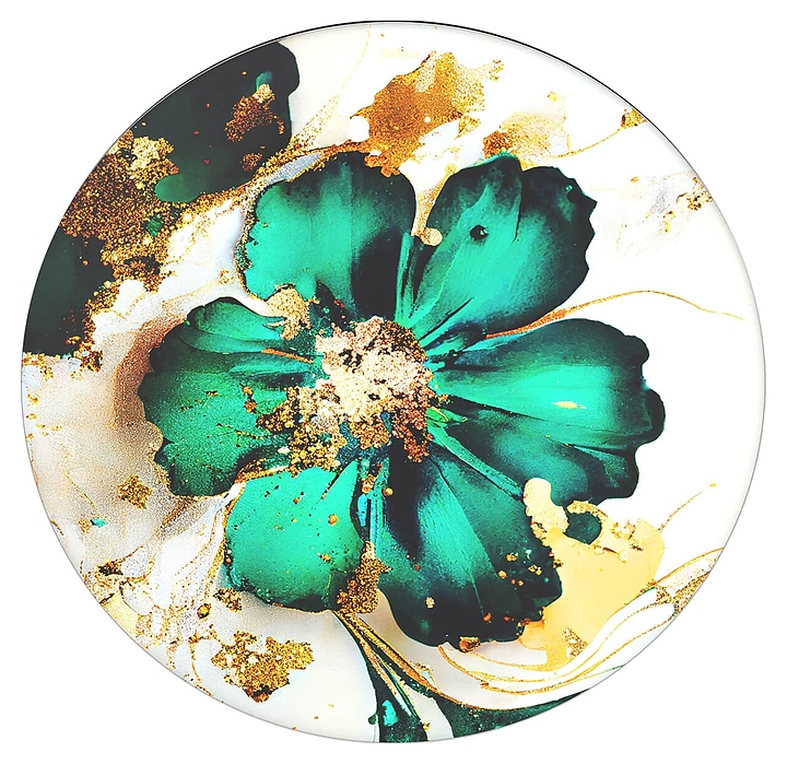 Столешница Sheffilton SHT-TT32 60 (стекло / МДФ) круглая малахитово-зеленый