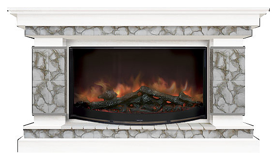 Камин Glenrich Лорд R 86 Карелия белый