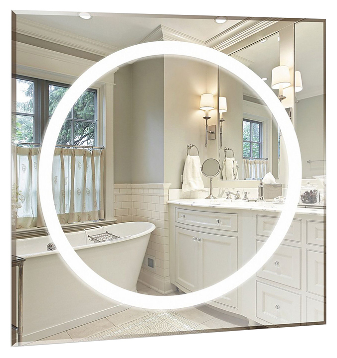 Зеркало Mixline Меридиан 70х70 см со светодиодной подсветкой