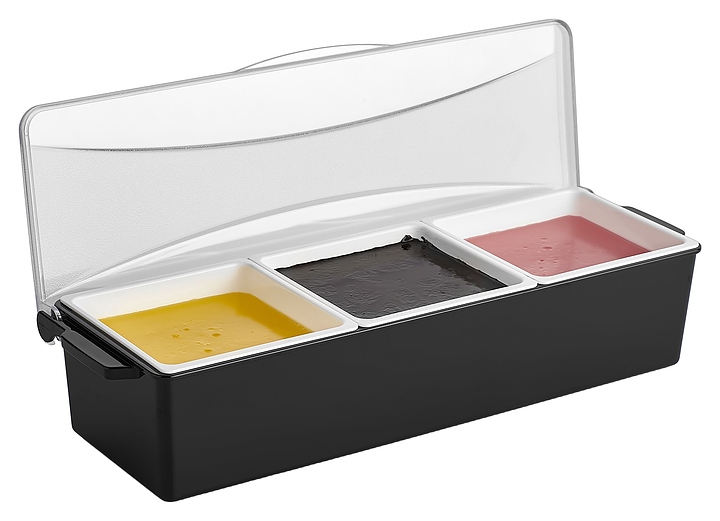 Контейнер для фруктов, специй и соусов Gastroplast GSE-03 3х0,85 л (полипропилен / поликарбонат)