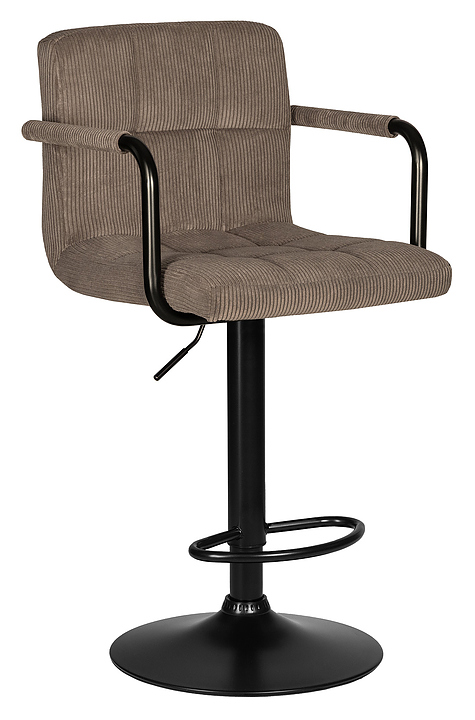 Стул барный DOBRIN 2041-52 KRUGER ARM BLACK (какао вельвет, черный) 2 шт.