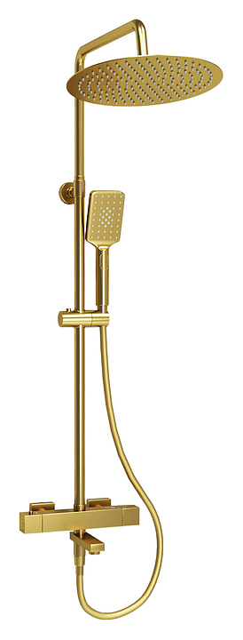 Душевая система с термостатическим смесителем Wasserkraft A199.262.201.BG Thermo глянцевое золото