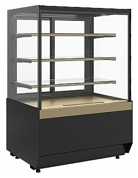 Витрина кондитерская Carboma KC70 VM 1,3-2 Standard без боковин, версия 2.0 открытая (Bronze 9005/0109)