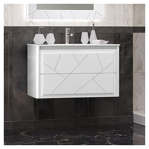 Тумба подвесная под раковину OPADIRIS Луиджи 90 00-00000521, белый матовый