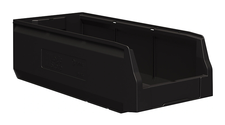 Контейнер iPlast Logic Store N1 500х225х150 мм с отверстиями для перегородок, ЭКО, черный