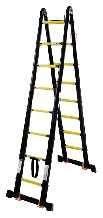 Лестница-стремянка телескопическая Мастер-инструмент МИ ПРОФИ 2.5м/5м 8 ступ.