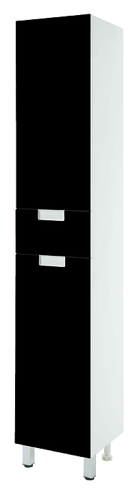 Шкаф-пенал Bellezza Пегас 35 R с бельевой корзиной, правый, черный