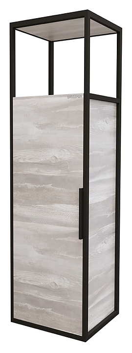 Шкаф-пенал Grossman Лофт 40 см, шанико, металл черный