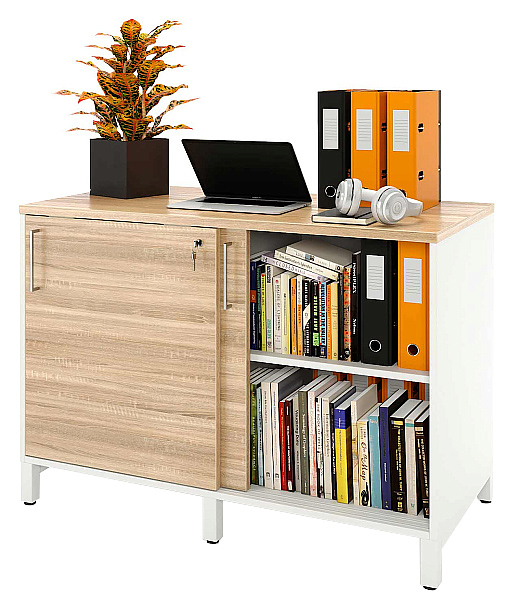 Локер ZAMM 2 полки МК 600 120х60х83,7 см фасад дуб Бардолино, корпус белый