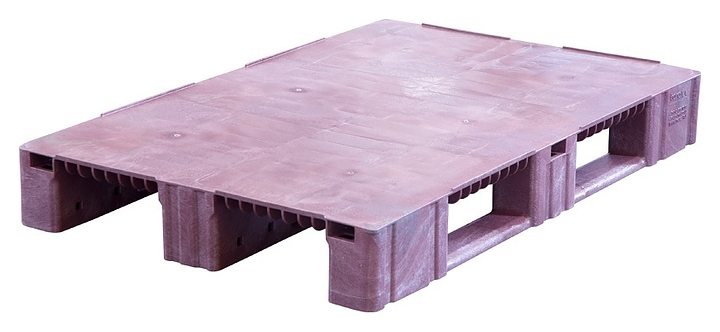 Паллет универсальный ТАРА.РУ TR 1208-1 R 1200х800х150 мм (сплошной на 3 полозьях) бордовый