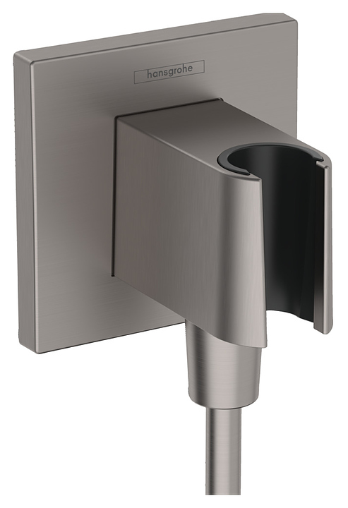 Шланговое подсоединение Hansgrohe HG Fixfit E 26889340 с держателем душа, черный хром