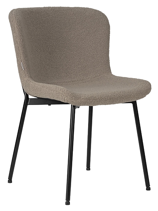Стул обеденный DOBRIN 7404-LML MILO (бежевый букле, черный матовый )