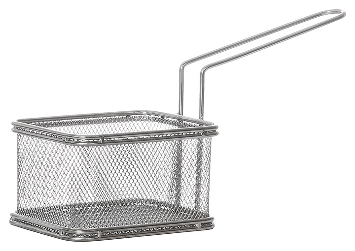 Корзинка для подачи картофеля фри Luxstahl QL089-02 9х7,5х6,5 см (нерж. сталь) с рукояткой