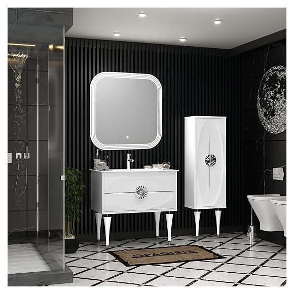 Гарнитур напольный OPADIRIS Ибица 90, 6 предметов, белый/хром