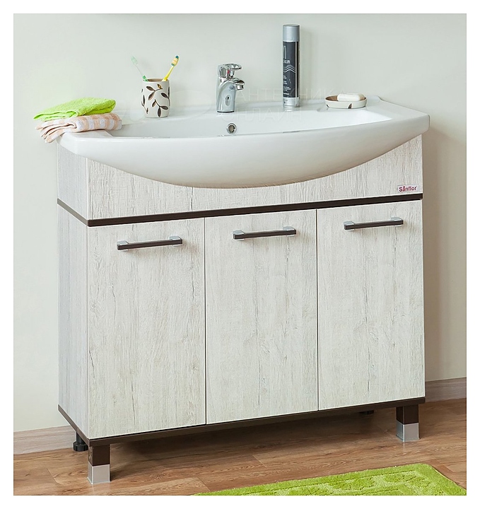 Тумба с раковиной Sanflor Толедо 85 см, венге, орегон