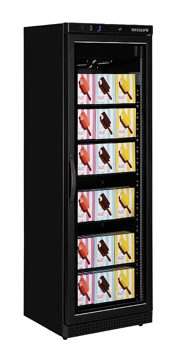 Шкаф морозильный TEFCOLD UF400VGB 400 л 600х585х1855 мм (со стеклом), черный