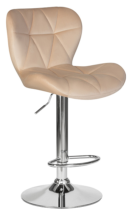Стул барный DOBRIN 5022-LM-N BARNY (бежевый велюр, хром) 2 шт.